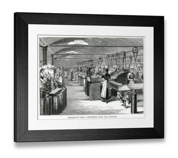 Framed Print : Marshalls Flax Mill factory 1885 Framed Print : Marshalls Flax Mill factory 1885
