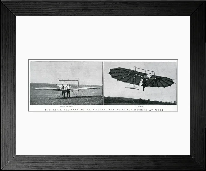 Framed Print : Percy Pilchers fatal flight 1899 Framed Print : Percy Pilchers fatal flight 1899