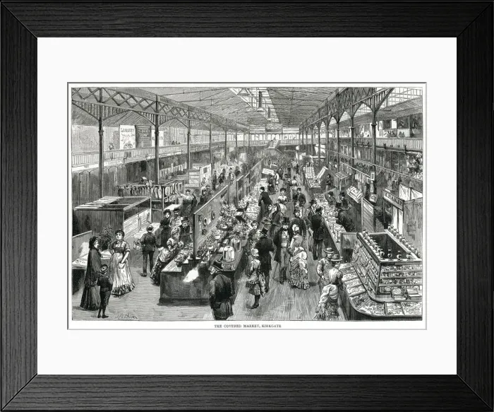 Framed Print : Kirkgate, covered market 1885 Framed Print : Kirkgate, covered market 1885
