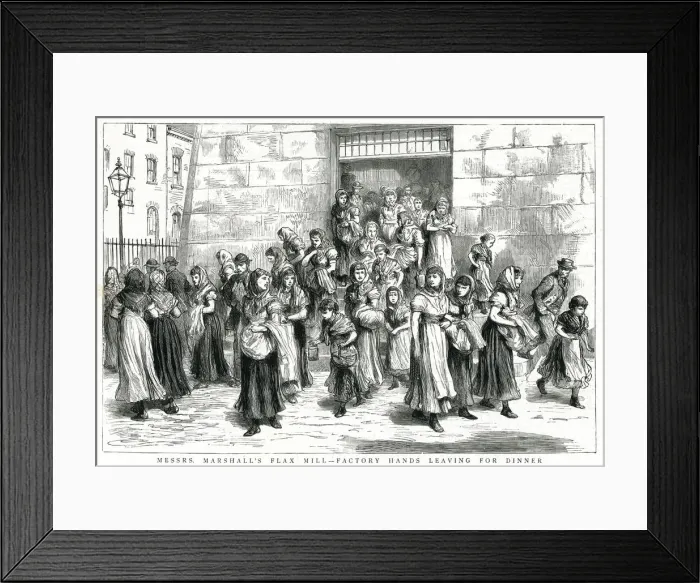 Framed Print : Marshalls Flax Mill factory 1885 Framed Print : Marshalls Flax Mill factory 1885