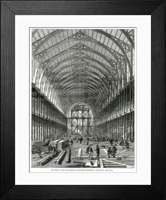 Framed Print : Progress of building for the International Exhibition 1861 Framed Print : Progress of building for the International Exhibition 1861