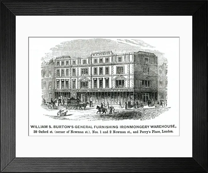 Framed Print : William Burtons general ironmongery 1851 Framed Print : William Burtons general ironmongery 1851