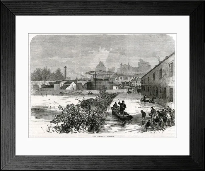 Framed Print : Floods at Windsor 1869 Framed Print : Floods at Windsor 1869