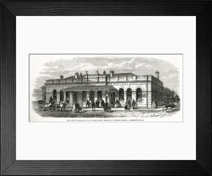 Framed Print : Cowcross-street station 1866 Framed Print : Cowcross-street station 1866