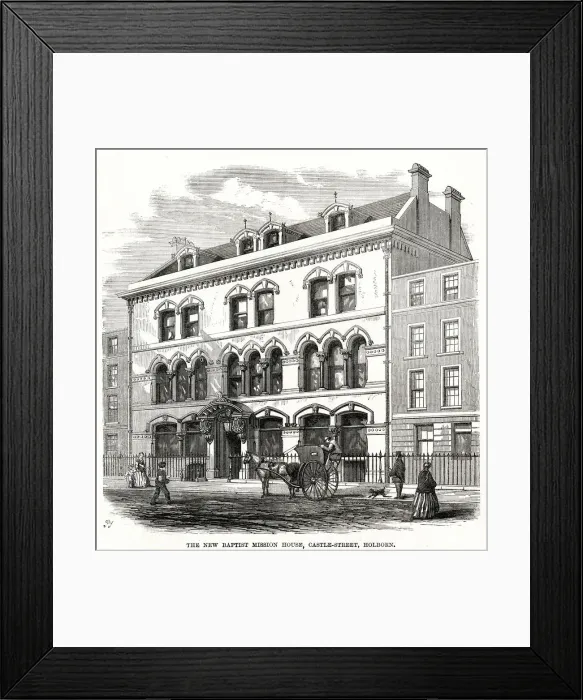 Framed Print : New Baptist Mission House, Castle-Street, Horborn 1870 Framed Print : New Baptist Mission House, Castle-Street, Horborn 1870