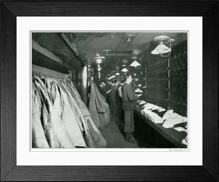 Framed Print : Travelling rail post office 1890s Framed Print : Travelling rail post office 1890s