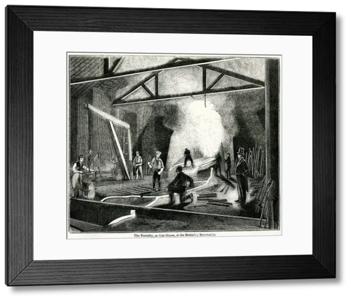 Framed Print : Foundry or casting-house at Butterley Iron-works 1845 Framed Print : Foundry or casting-house at Butterley Iron-works 1845
