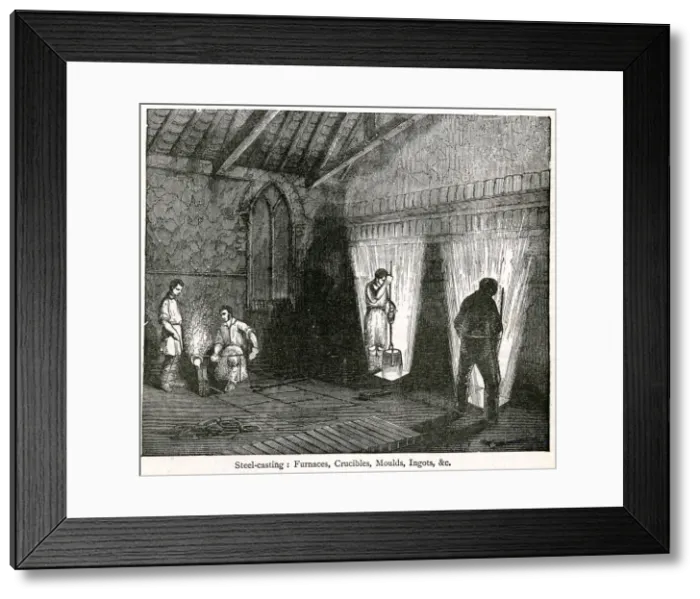 Framed Print : Steel Casting at Fitzalan Steel Works, Sheffield, Yorkshire Framed Print : Steel Casting at Fitzalan Steel Works, Sheffield, Yorkshire