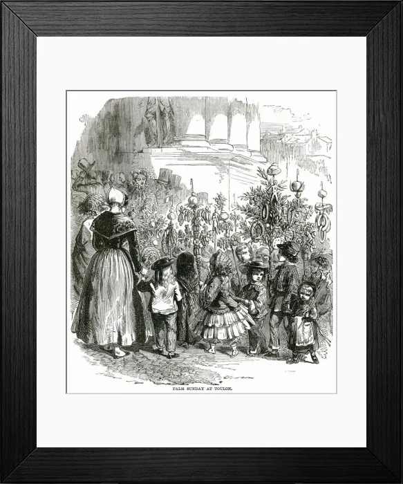 Framed Print : Palm Sunday at Toulon, France 1858 Framed Print : Palm Sunday at Toulon, France 1858