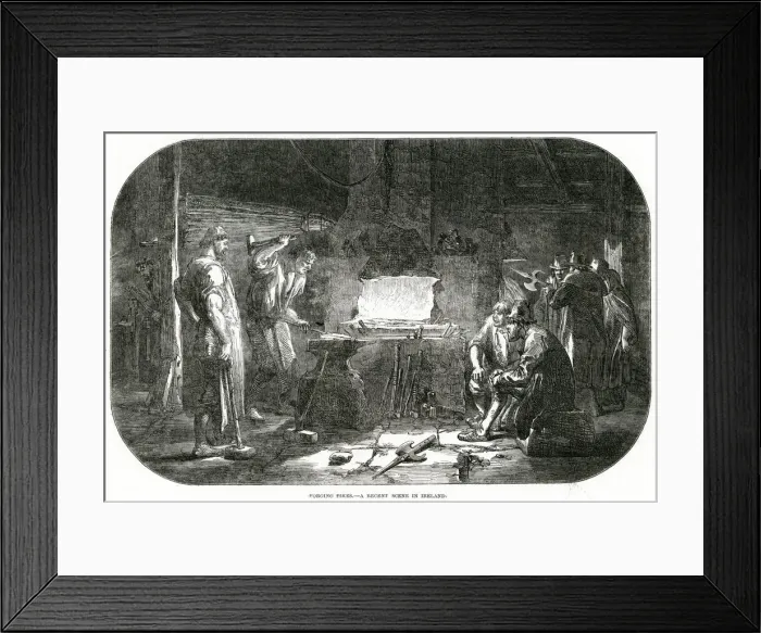 Framed Print : Forging pikes in Ireland 1848 Framed Print : Forging pikes in Ireland 1848