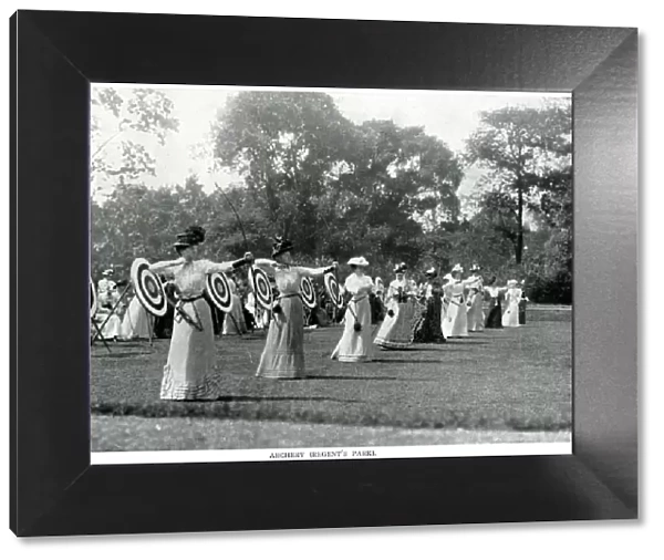 Womens archery in Regents Park, London 1900