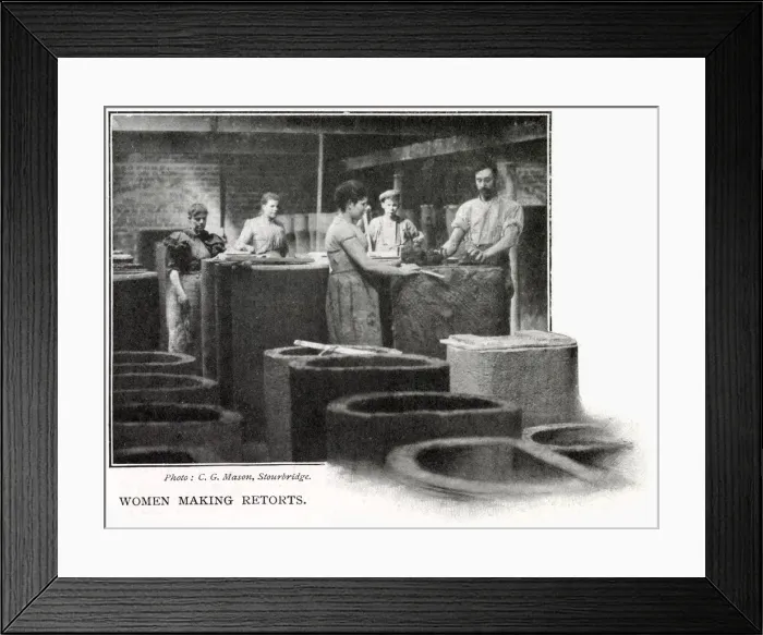 Framed Print : Women making ceramic retorts Framed Print : Women making ceramic retorts