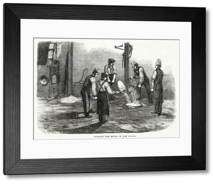 Framed Print : Pouring metal into mould Framed Print : Pouring metal into mould