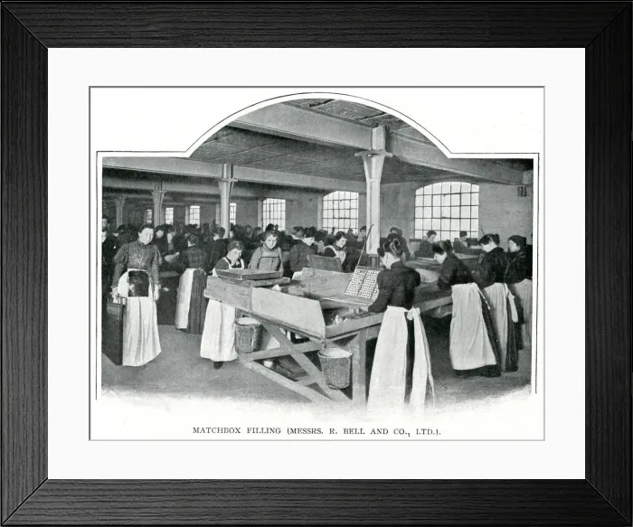 Framed Print : Matchbox filling 1900 Framed Print : Matchbox filling 1900