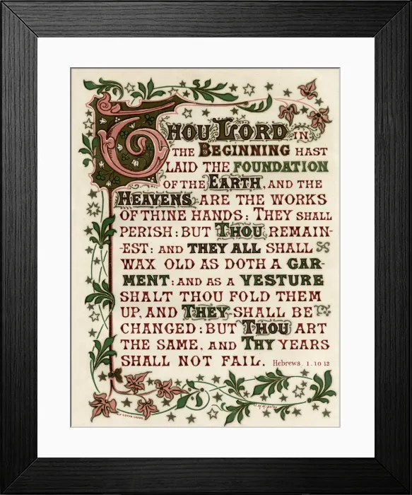 Framed Print : Religious verse 1900 Framed Print : Religious verse 1900