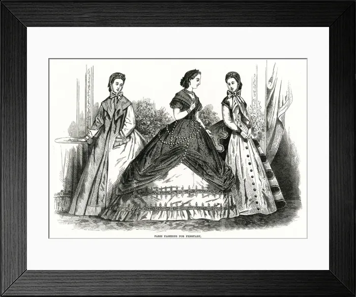 Framed Print : Fashions for February 1865 Framed Print : Fashions for February 1865