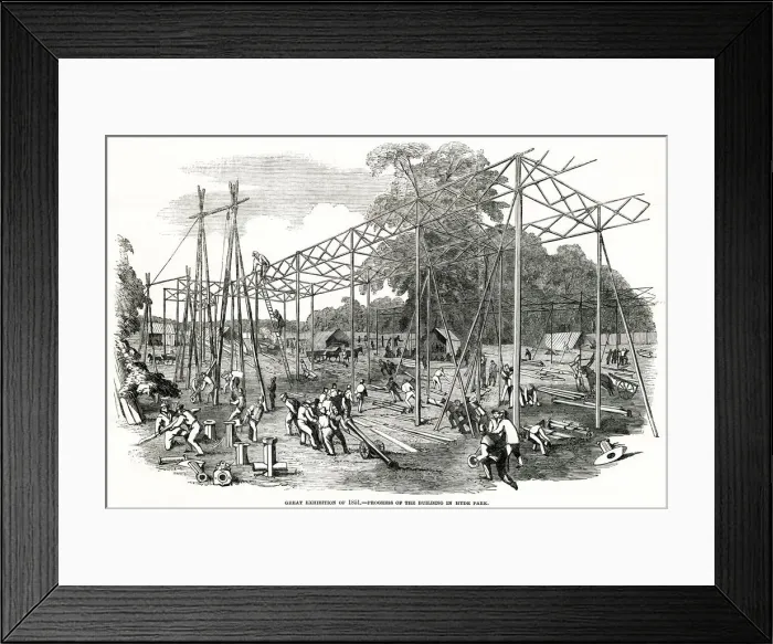Framed Print : Progress of building for the International Exhibition 1850 Framed Print : Progress of building for the International Exhibition 1850