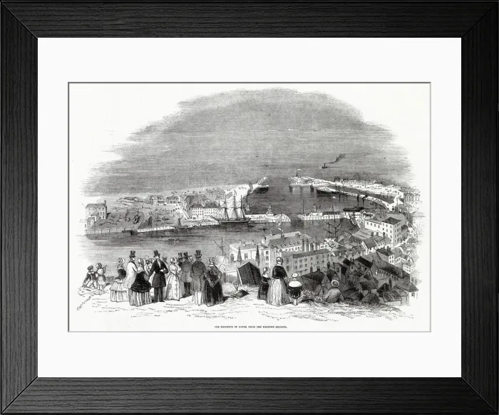 Framed Print : Harbour of Dover from the Western heights 1846 Framed Print : Harbour of Dover from the Western heights 1846