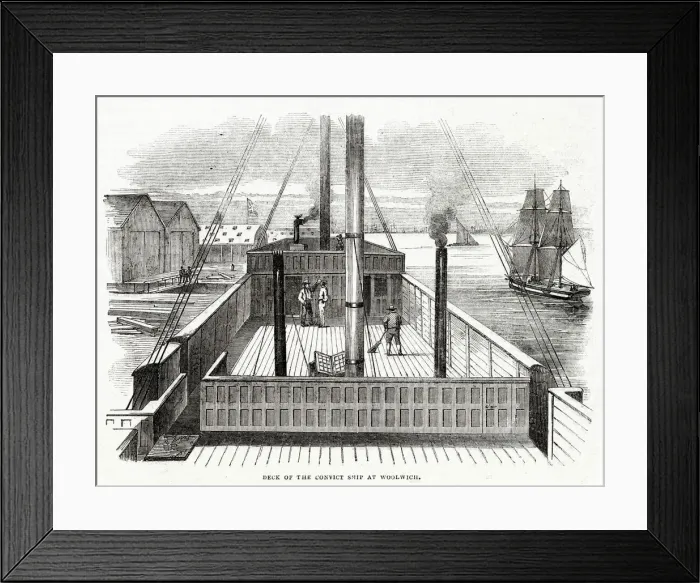 Framed Print : Convict Ship at Woolwich 1846 Framed Print : Convict Ship at Woolwich 1846