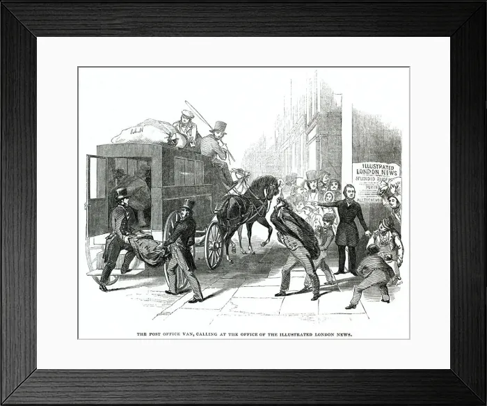 Framed Print : The Illustrated London News - post office van 1845 Framed Print : The Illustrated London News - post office van 1845
