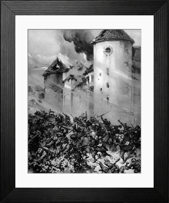Framed Print : A Fight for a chateau Framed Print : A Fight for a chateau