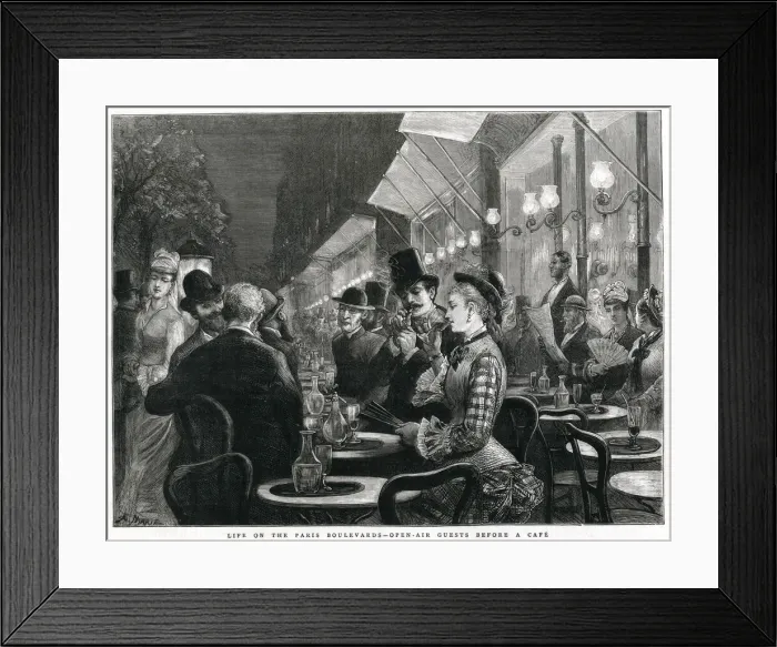 Framed Print : Life on the Paris Boulevards 1877