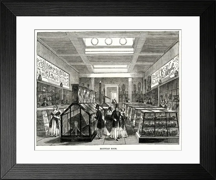 Framed Print : Egyptian Room, British Museum, London 1847 Framed Print : Egyptian Room, British Museum, London 1847