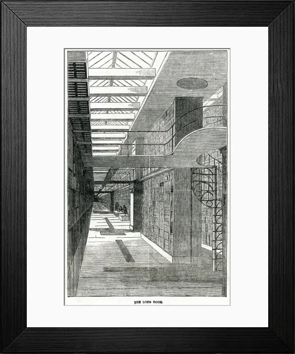 Framed Print : Long Room of the British Museum, London 1851 Framed Print : Long Room of the British Museum, London 1851