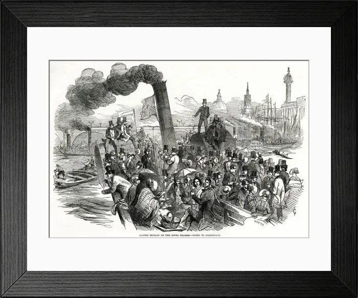 Framed Print : Paddle Steamer on the River Thames 1847 Framed Print : Paddle Steamer on the River Thames 1847