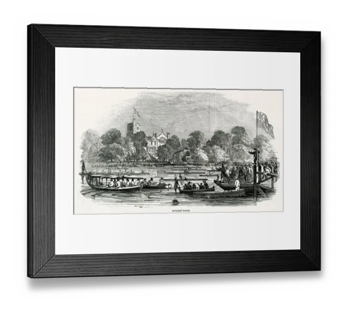 Framed Print : Scullers Match at the Thames Grand Regatta 1846 Framed Print : Scullers Match at the Thames Grand Regatta 1846