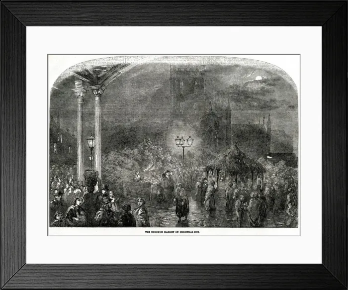 Framed Print : Borough Market, London, Christmas Eve 1853 Framed Print : Borough Market, London, Christmas Eve 1853