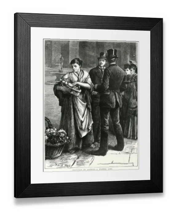 Framed Print : Flower girl in London, 1872 Framed Print : Flower girl in London, 1872