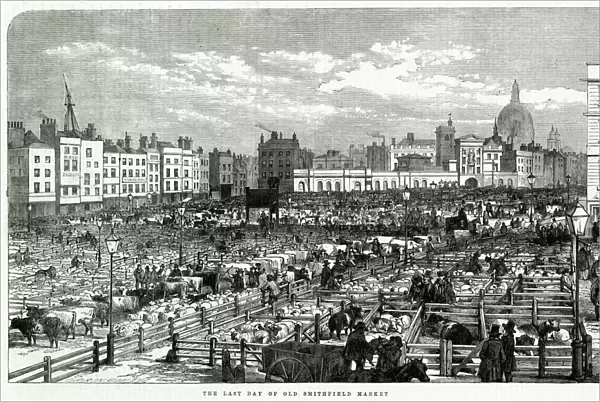 The Last Day of the Old Smithfield Market, London 1855