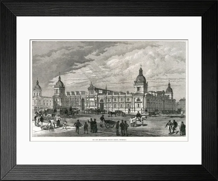 Framed Print : Smithfield Poultry Market, London 1875 Framed Print : Smithfield Poultry Market, London 1875