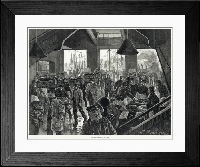 Framed Print : Billingsgate Fish Market, London 1886 Framed Print : Billingsgate Fish Market, London 1886