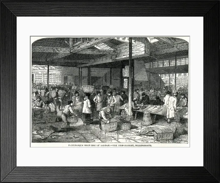 Framed Print : Billingsgate Fish Market, London 1849 Framed Print : Billingsgate Fish Market, London 1849