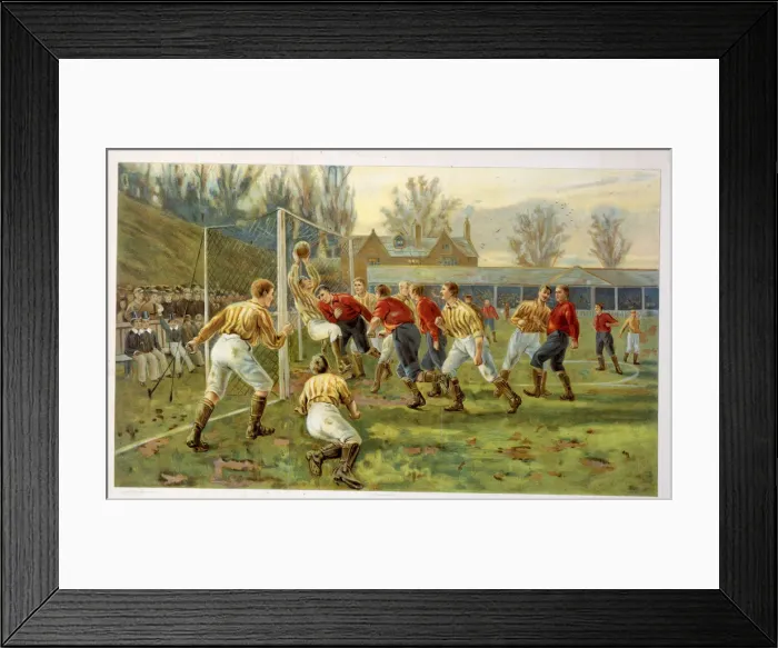 Framed Print : Goal. A colour illustration of a goal keeper trying to save a goal Framed Print : Goal. A colour illustration of a goal keeper trying to save a goal