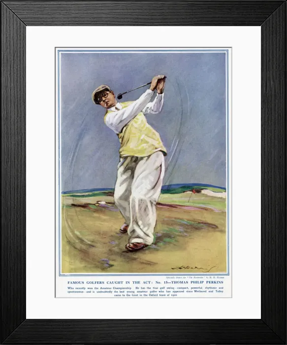 Framed Print : Famous Golfers Caught In The Act. No. 18. Thomas Philip Perk Framed Print : Famous Golfers Caught In The Act. No. 18. Thomas Philip Perk