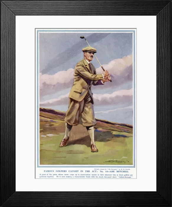 Framed Print : Famous Golfers Caught In The Act. No. 14. Abe Mitchell Framed Print : Famous Golfers Caught In The Act. No. 14. Abe Mitchell