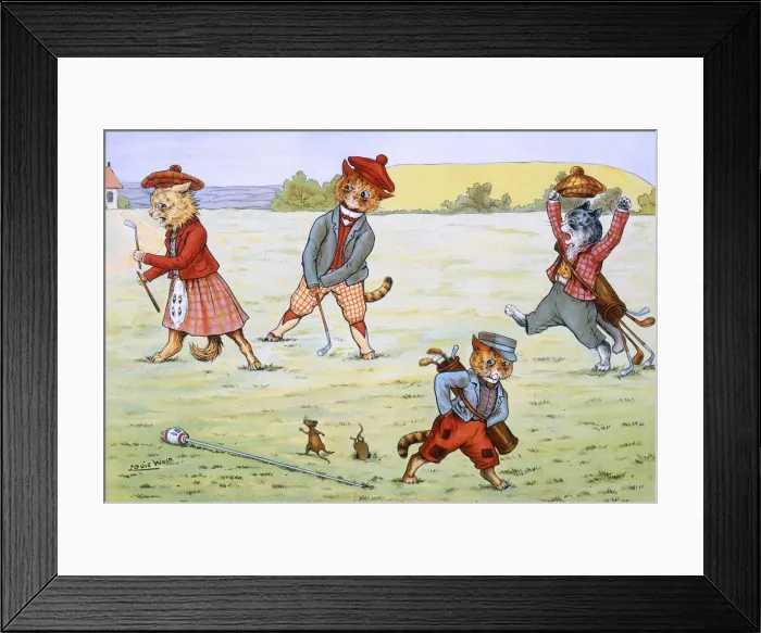 Framed Print : Holed Out by Louis Wain Framed Print : Holed Out by Louis Wain