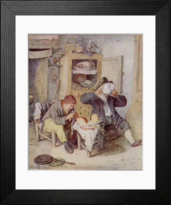 Framed Print : DUTCH PEASANTS EATING Framed Print : DUTCH PEASANTS EATING