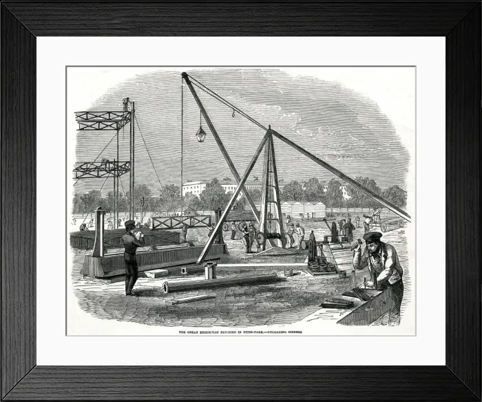 Framed Print : Progress of building for the International Exhibition 1851 Framed Print : Progress of building for the International Exhibition 1851