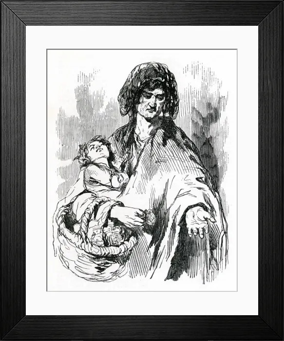 Framed Print : Mother begging in streets of London 1851 Framed Print : Mother begging in streets of London 1851