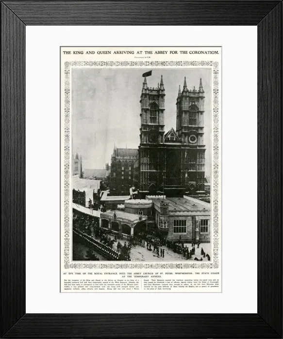 Framed Print : Coronation of George V - arriving at Westminster Abbey 1911 Framed Print : Coronation of George V - arriving at Westminster Abbey 1911