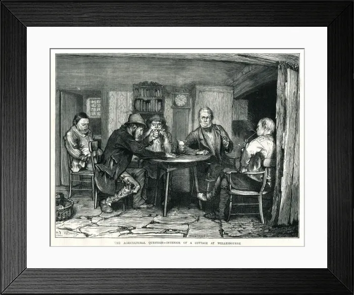 Framed Print : Interior of cottage at Wellesbourne 1872 Framed Print : Interior of cottage at Wellesbourne 1872