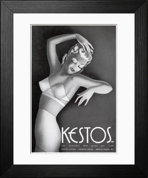 Framed Print : Advert for Kestos lingerie 1940 Framed Print : Advert for Kestos lingerie 1940