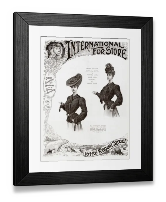 Framed Print : Advert for International Fur Store 1905 Framed Print : Advert for International Fur Store 1905