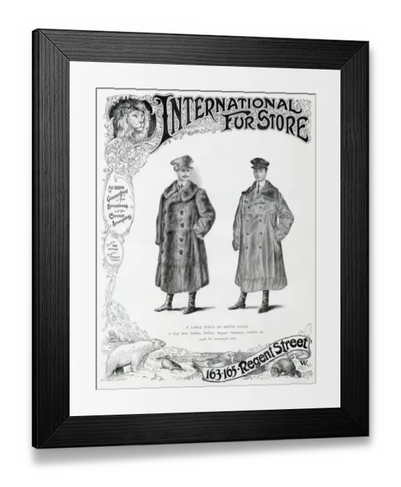 Framed Print : Advert for International Fur Store 1905 Framed Print : Advert for International Fur Store 1905