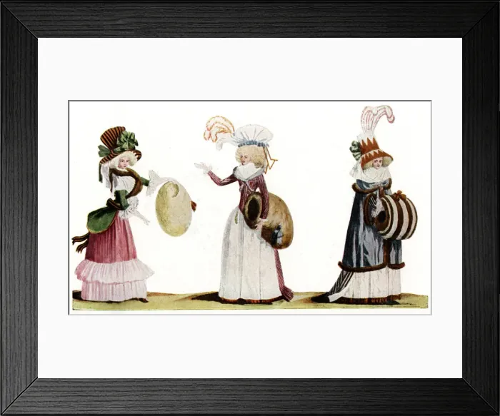 Framed Print : Womens French fashion 1787 Framed Print : Womens French fashion 1787