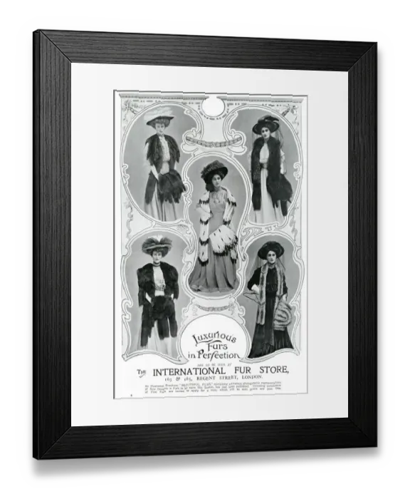Framed Print : Advert for International Fur Store 1907 Framed Print : Advert for International Fur Store 1907